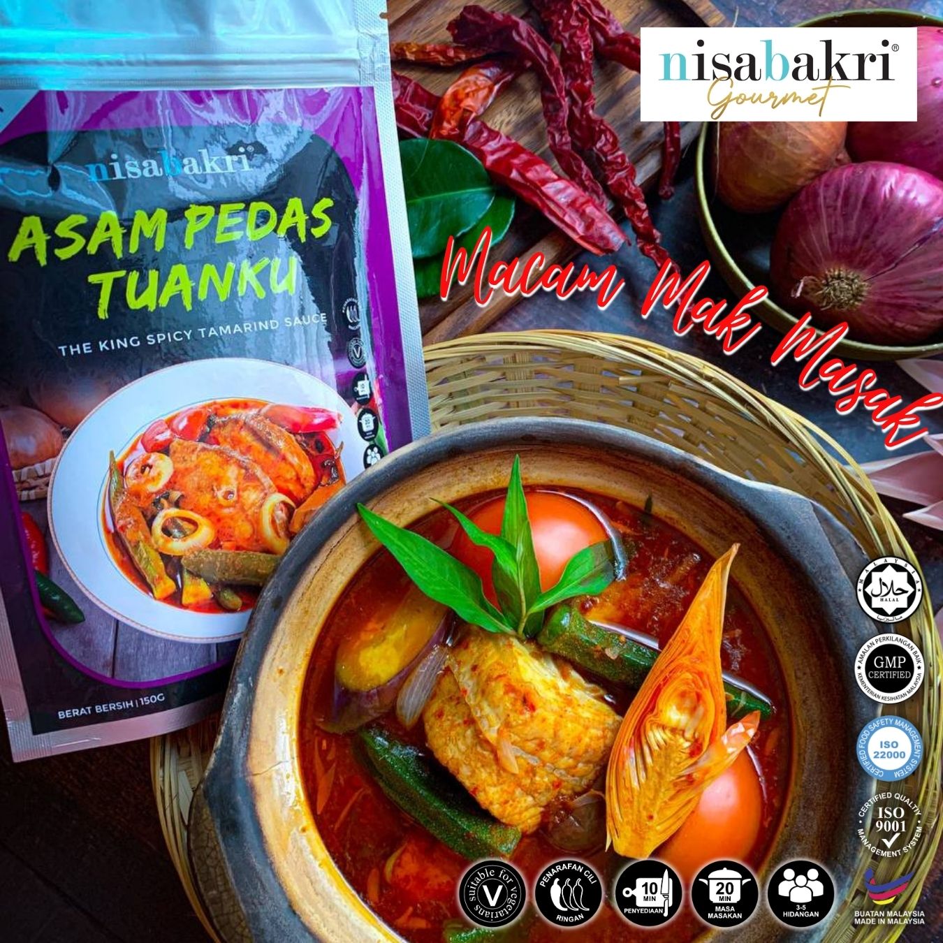 Nisa Bakri Set Siti Ramadhan Spezial (150g x 3 Packungen)