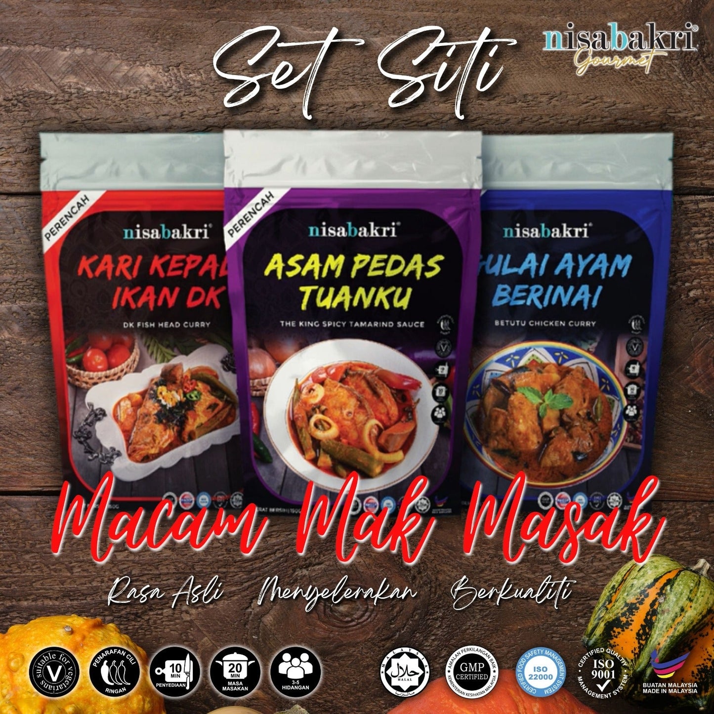 Nisa Bakri Set Siti Ramadhan Spezial (150g x 3 Packungen)