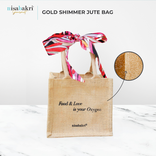 Gold Shimmer Jute Bag